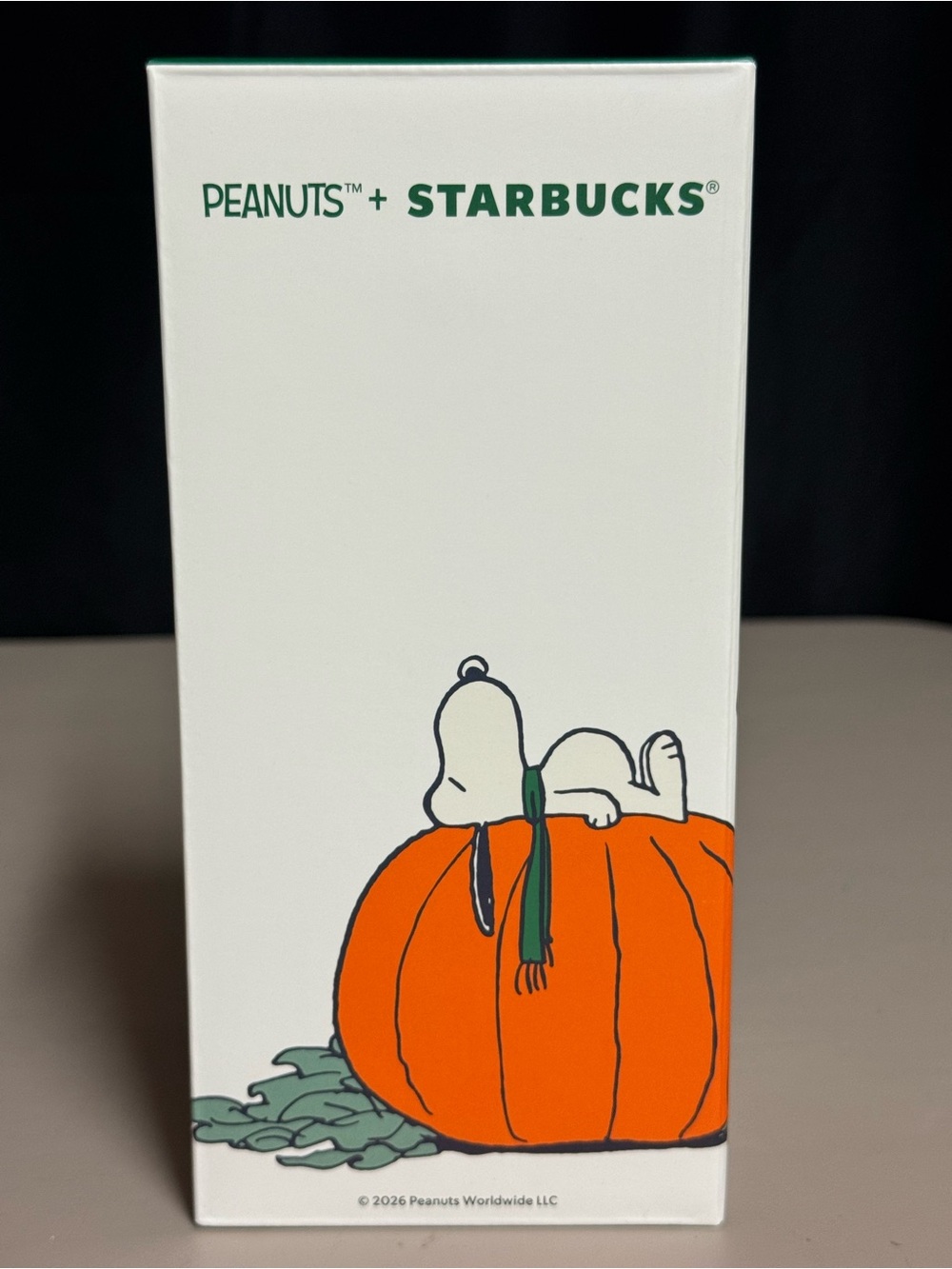 Starbucks Peanuts Snoopy Pumpkin Box - White, Orange & Green